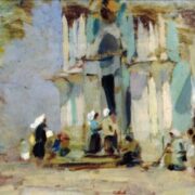 Zoia Lerman's picturesque study of Andriivska Church in the 1950s: art that reveals the beauty of simple life.