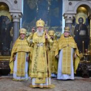 Патріарх Філарет звершив Божественну літургію та молебень до всіх святих в Володимирському соборі
