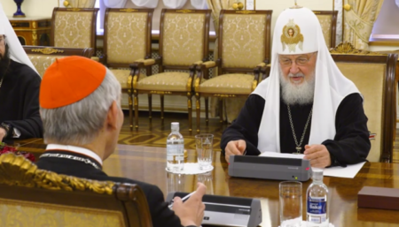 Патріарх Кирил зустрівся у Даниловому монастирі з головою миротворчої делегації Ватикану Маттео Дзуппі