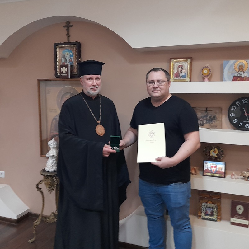 Предстоятель ПЦУ нагородив Юрія Соболевського орденом за заслуги перед громадою
